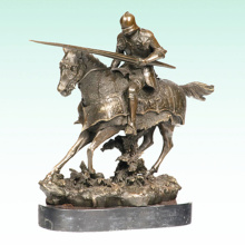 Alte Ritter Bronze Skulptur Soldat Metall Statue Tpy-455